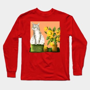 Grey cat Long Sleeve T-Shirt